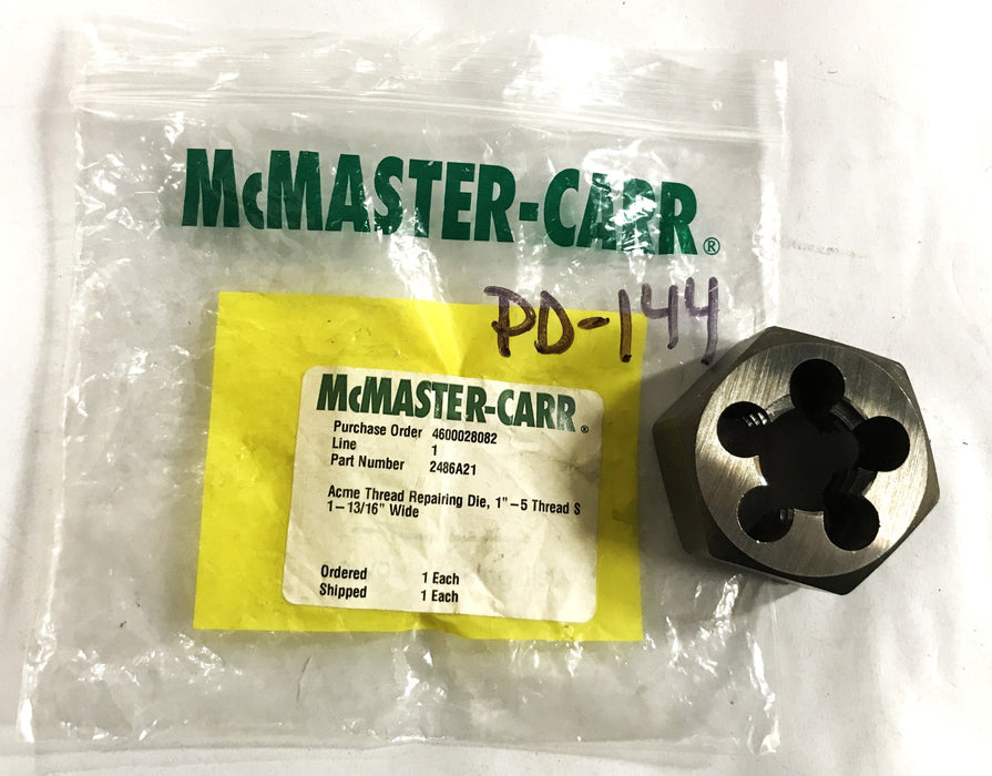 McMaster-Carr/Acme Thread Repairing Die 2486A21 NOS