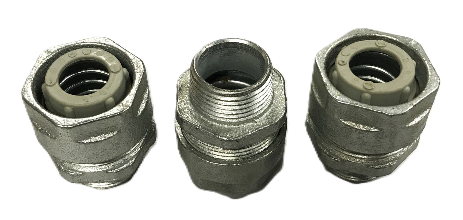 Unbranded Liquid-tight 3/4 inch Straight Conduit Connector [Lot of 3] NOS