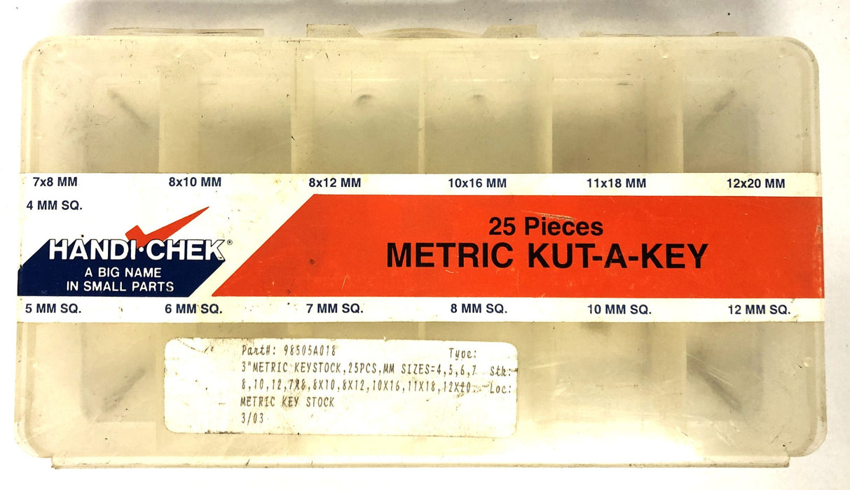 HANDI-CHEK Metric Kut-A-Key (24pcs) 68-1010 USED