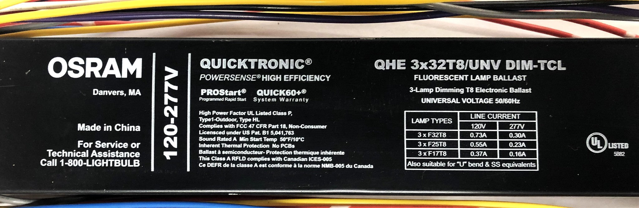 OSRAM Quicktronic 120-277V Fluorescent Lamp Ballast QHE-3x32T8/UNV-DIM-TCL NOS