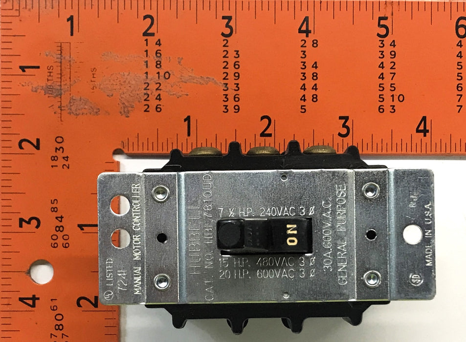 Hubbell Manual Motor Switch Controller HBL7810UD NOS