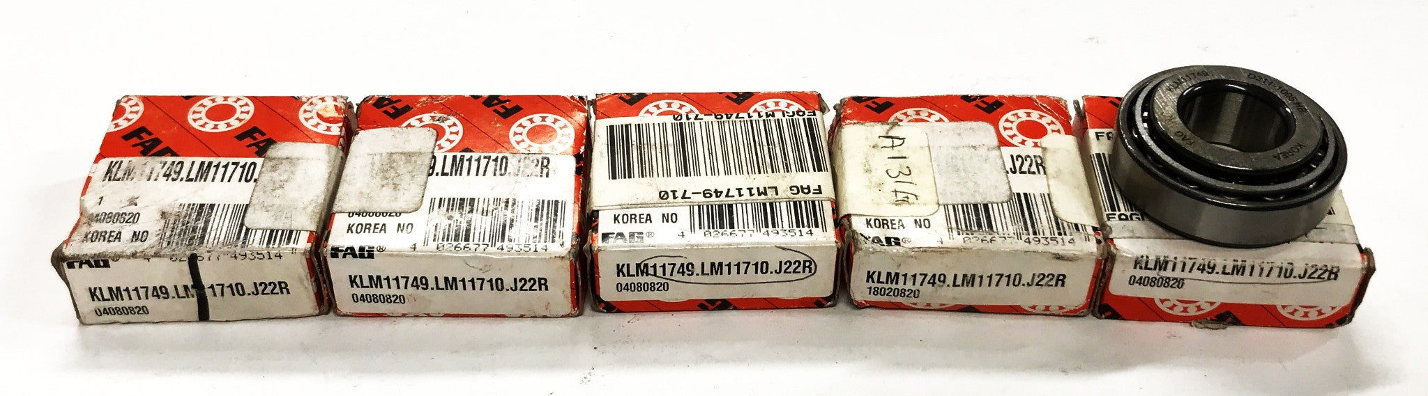 FAG Tapered Roller Bearing Cone and Cup KLM11749/KLM11710 [Lot of 5] NOS