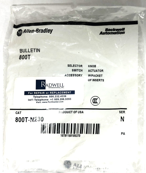 Allen-Bradley Switch Actuator Selector Knob 800T-N230 [Lot of 2] NOS