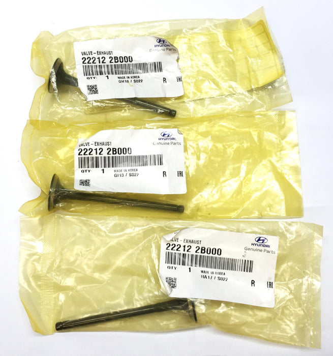 Hyundai Exhaust Valve 22212 2B000 (222122B000) [Lot of 3] NOS