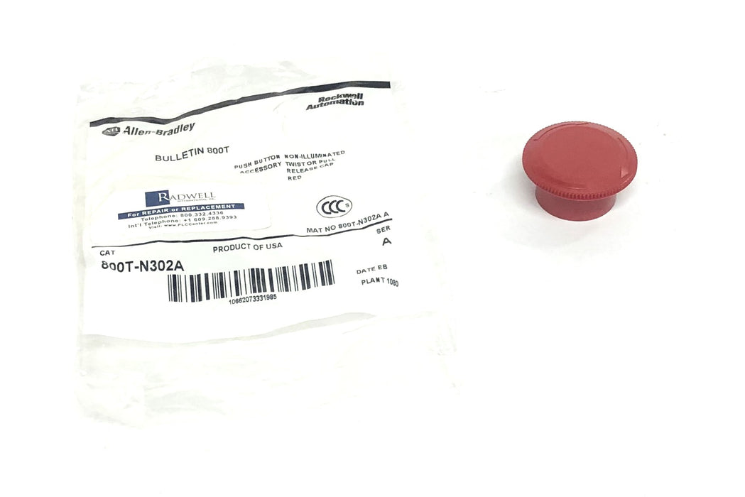 Allen-Bradley Non-Illuminated Push Button Twist/Pull Release Cap 800T-N302A NOS