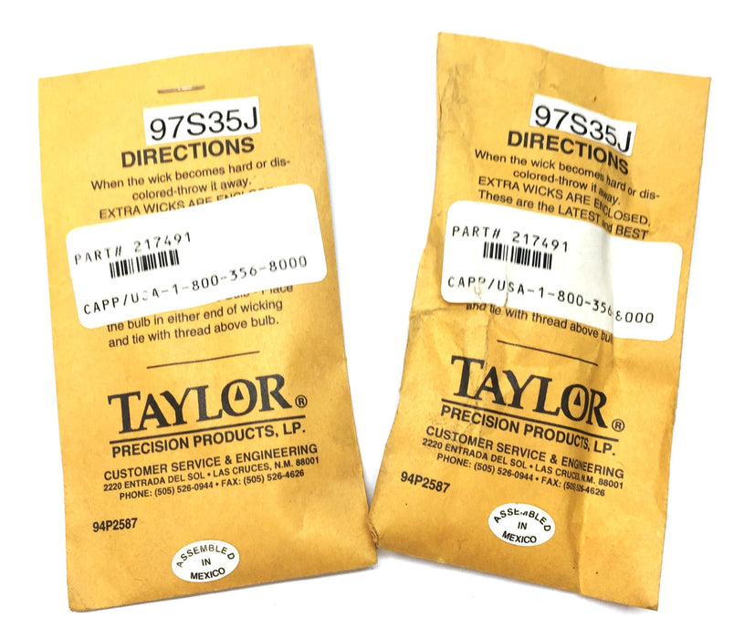 Taylor Precision Products Replacement Wick Pack (12Pcs) 97S35J [Lot of 2] NOS