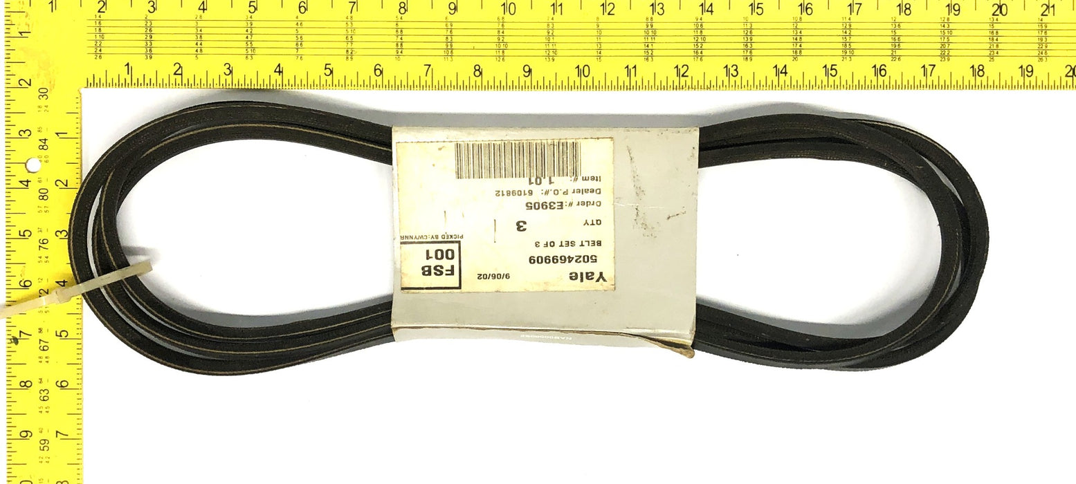 Yale Set of 3 Forklift Belt 502469909 NOS