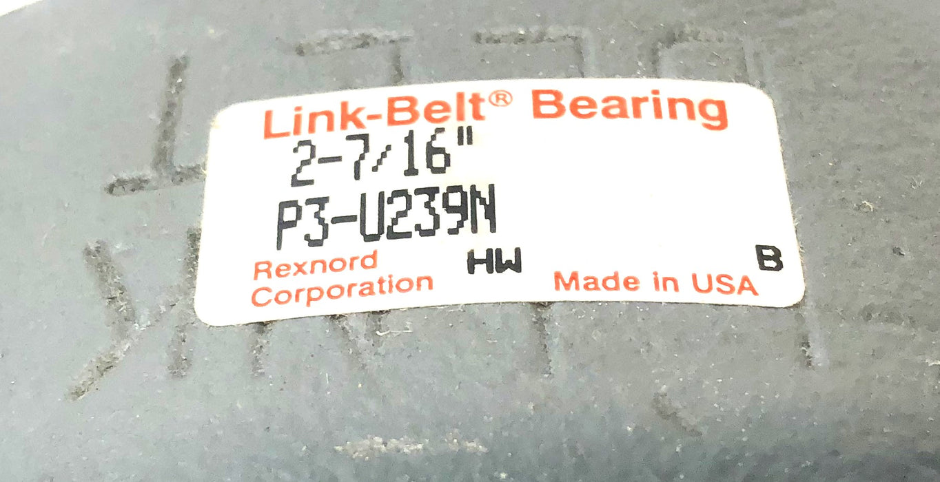 Link-Belt Rexnord Pillow Block Bearing P3-U239N NOS