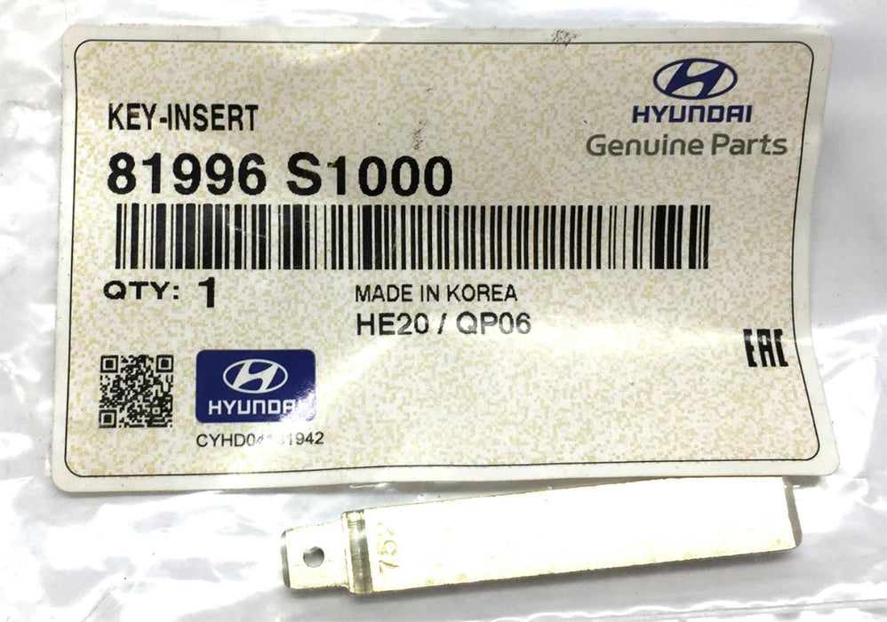 Hyundai Blank Insert Key 81996 S1000 NOS