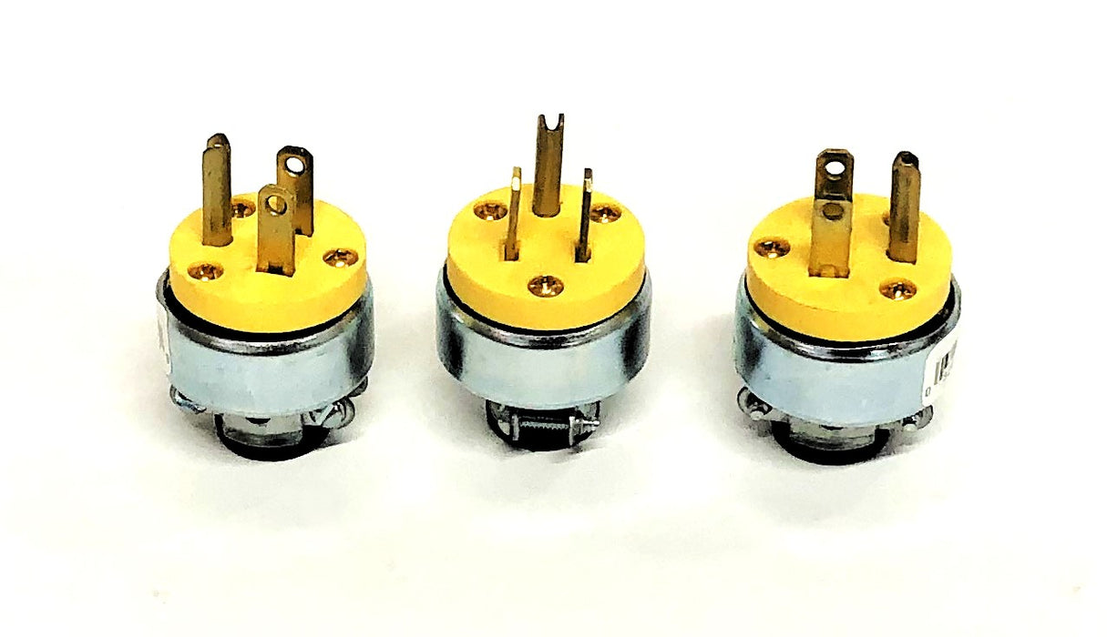 Eaton 15A 125V 2 Pole 3-Wire Yellow Armored Plug 2867-BOX [Lot of 3] NOS