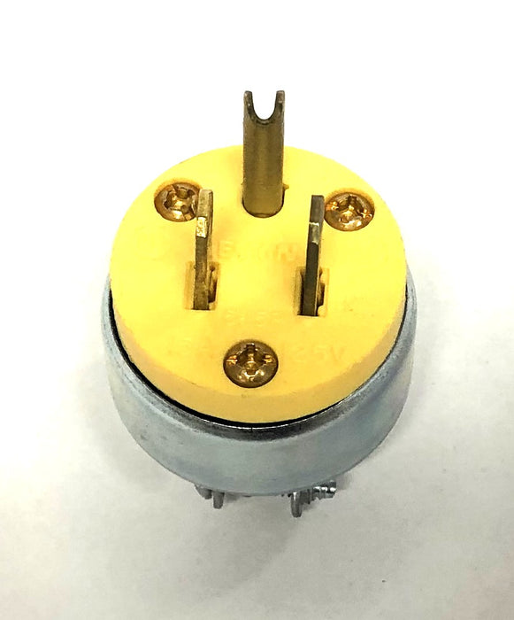 Eaton 15A 125V 2 Pole 3-Wire Yellow Armored Plug 2867-BOX [Lot of 3] NOS
