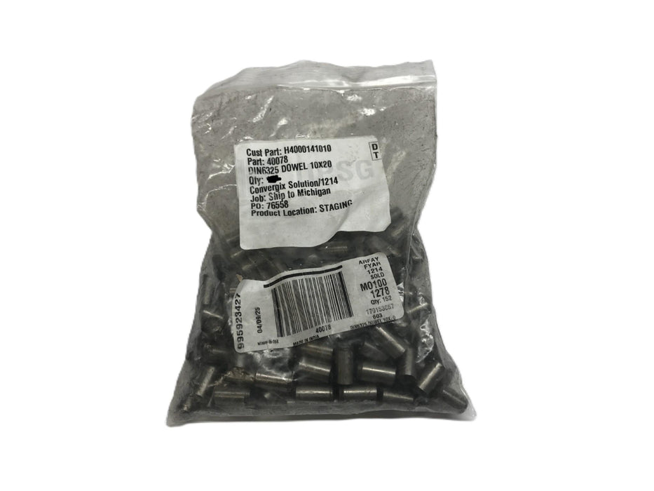 Unbranded Pack of (150) 10x20mm DIN6325 Dowel Pin 40078 NOS