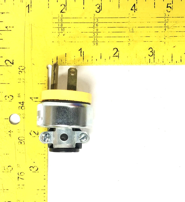 Eaton 15A 125V 2 Pole 3-Wire Yellow Armored Plug 2867-BOX [Lot of 3] NOS