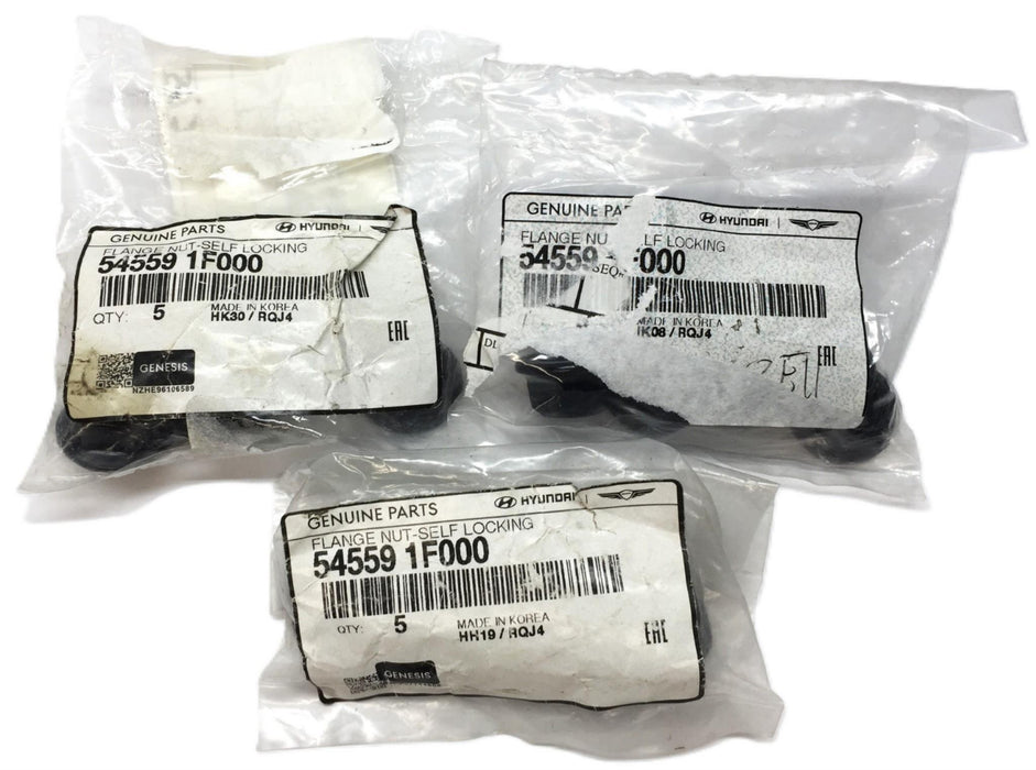Hyundai Self-Locking Flange Nut Pack (5pcs) 54559 1F000 [Lot of 3] NOS