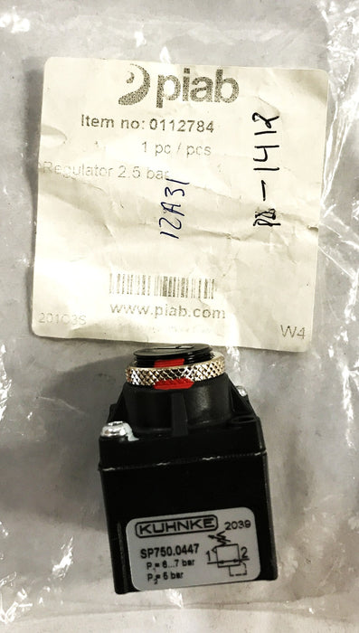 Piab/Kuhnke 2.5 BAR Pressure Regulator 0112784/SF750.0447 NOS