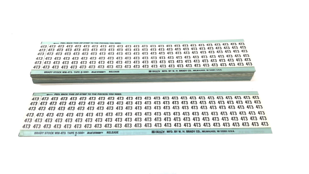 Brady Box of (22) B-500 4T3 Wire Marker Card WM-4T3 NOS