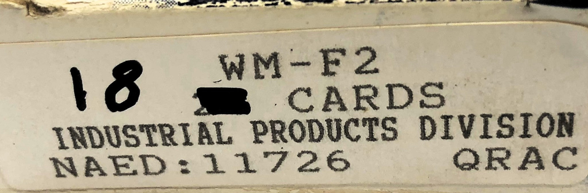 Brady Box of (18) B-500 F2 Wire Marker Card WM-F2 NOS