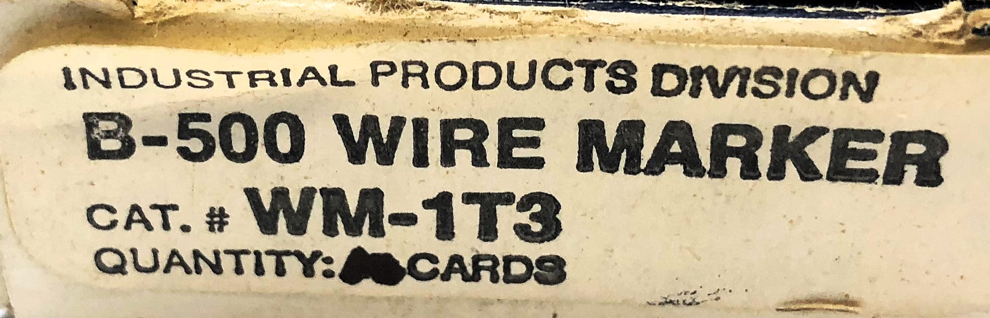 Brady Box of (13) B-500 1T3 Wire Marker Card WM-1T3 NOS