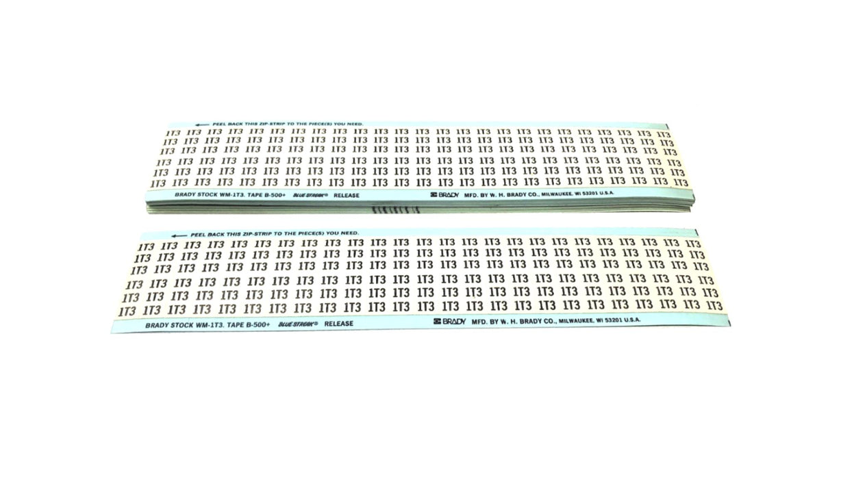Brady Box of (13) B-500 1T3 Wire Marker Card WM-1T3 NOS