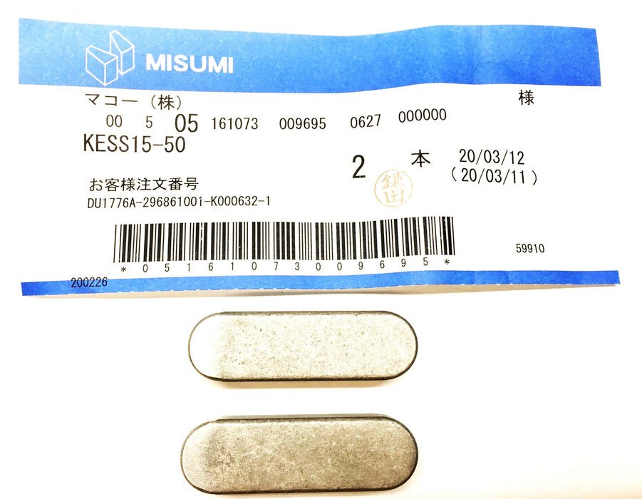 Misumi Clean and Pack Parallel Key Pack (2pcs) KESS15-50 NOS