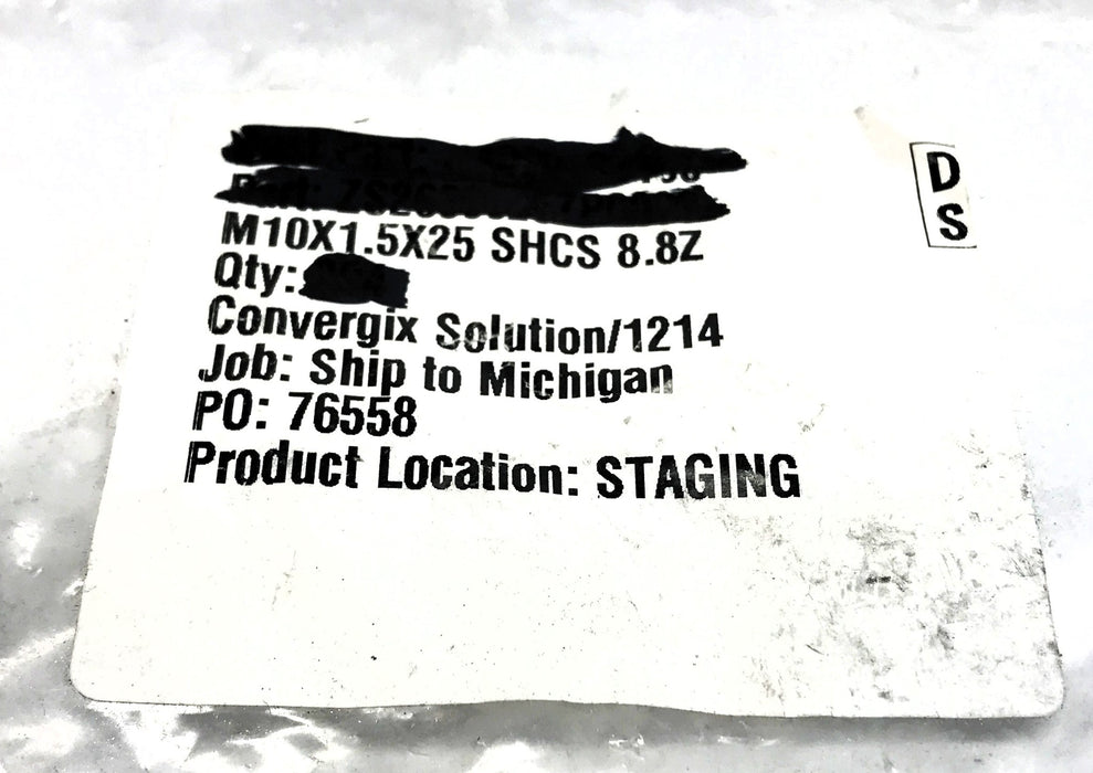 JDF M10-1.5 x 25mm SHCS 8.8Z Socket Head Cap Screw [Lot of 50] NOS