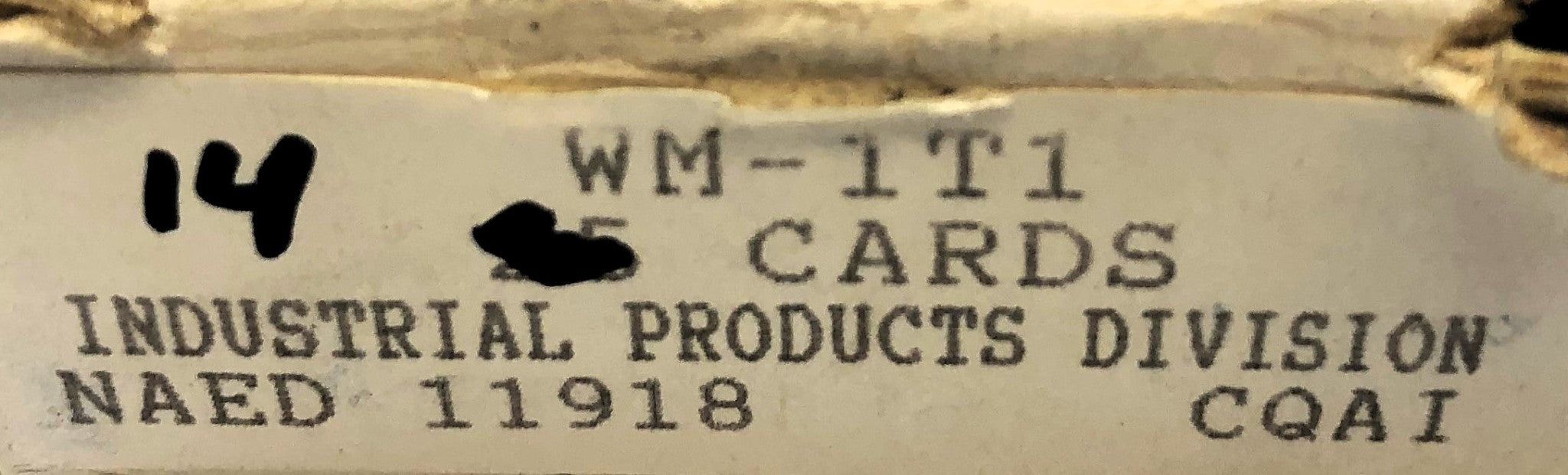 Brady Box of (14) B-500 1T1 Wire Marker Card WM-1T1 NOS