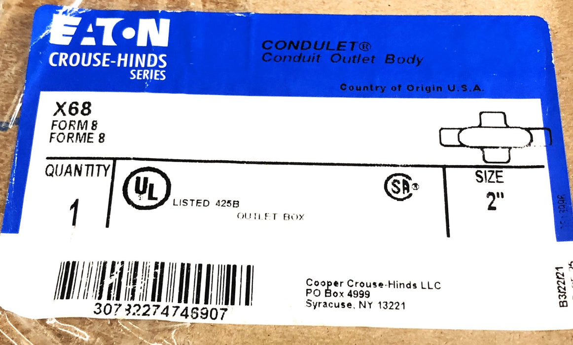 Eaton 2" Conduit Outlet Body X68 NOS