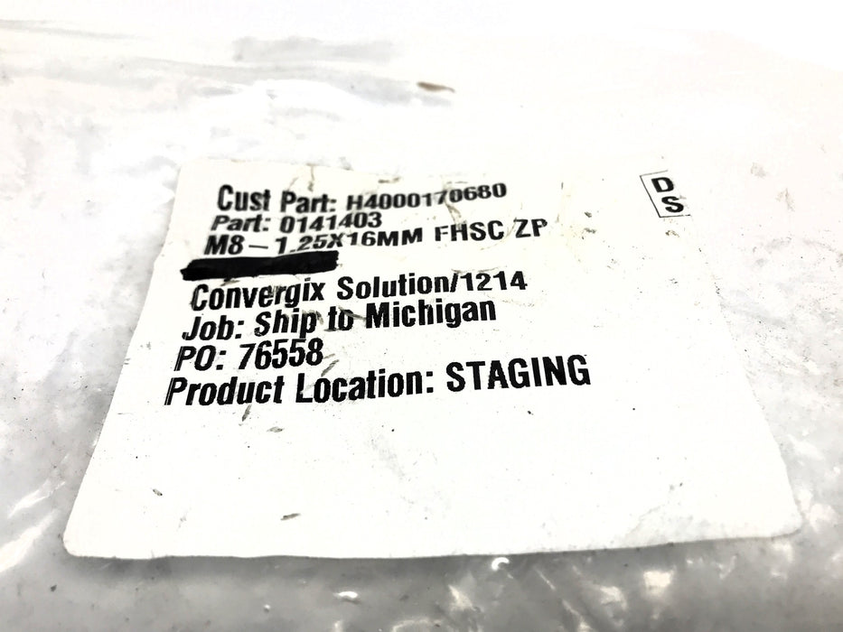 YFS M8-1.25 x 16mm 10.9 ZP Flat Head Socket Cap Screw [Lot of 100] 0141403 NOS