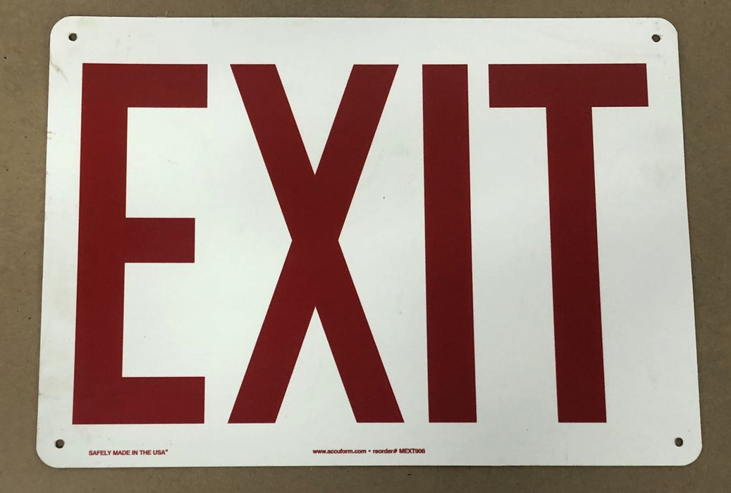 Accuform 10x14 Inch EXIT Sign MEXT906 NOS