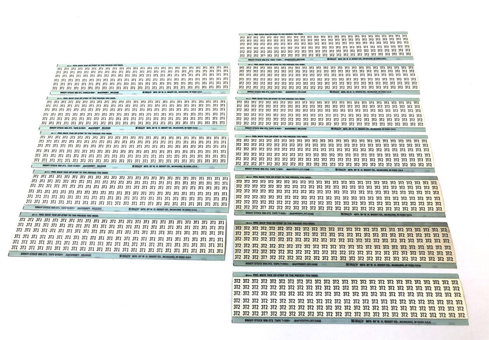 Brady Assortment of 3T1 & 3T2 Wire Marker Card WM-3T1/WM-3T2 [Lot of 12] NOS