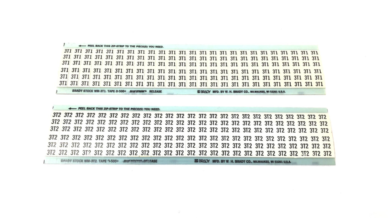 Brady Assortment of 3T1 & 3T2 Wire Marker Card WM-3T1/WM-3T2 [Lot of 12] NOS