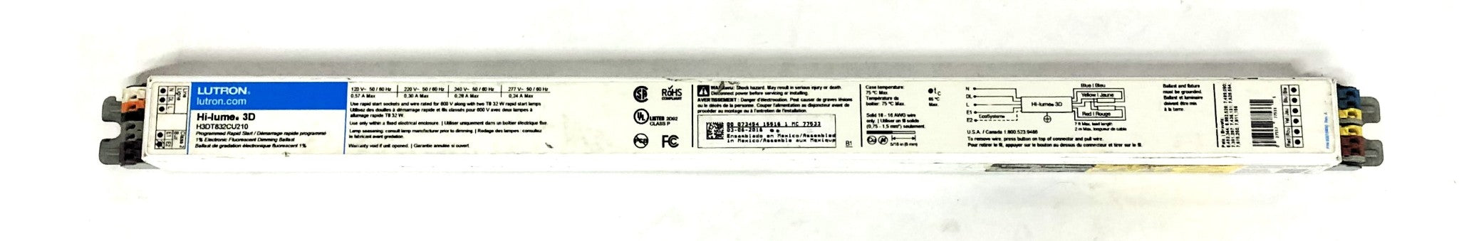 Lutron Hi-Lume 3D Programmable Rapid Start Dimming Ballast H3DT832CU210 NOS