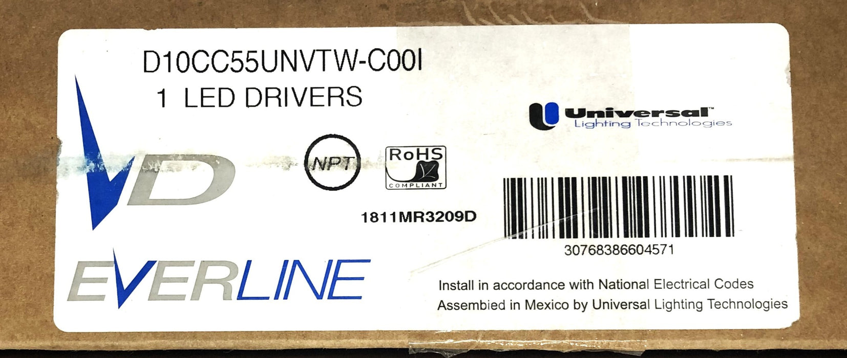 Everline 120-277V 50/60Hz LED Driver/Power Supply D10CC55UNVTW-C (001) NOS