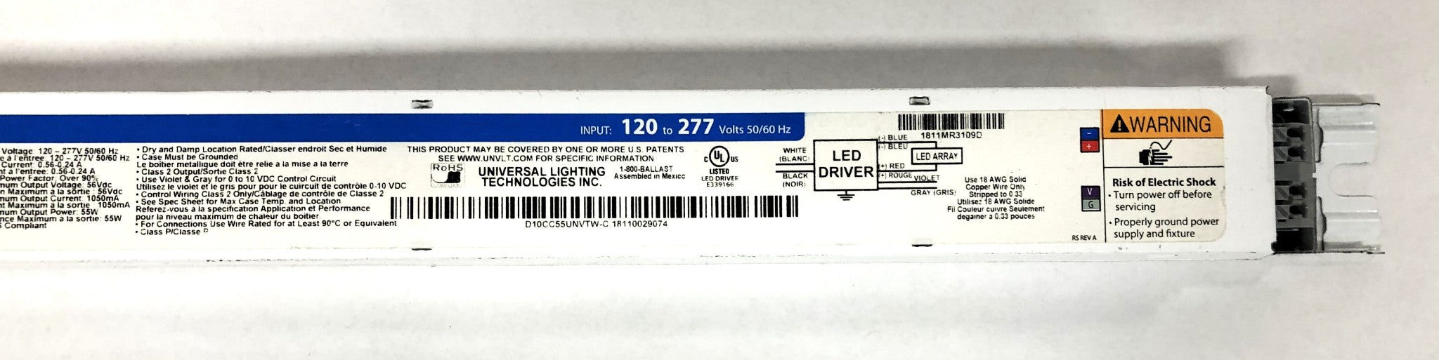 Everline 120-277V 50/60Hz LED Driver/Power Supply D10CC55UNVTW-C (001) NOS
