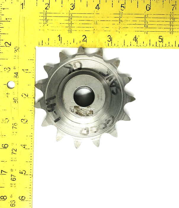 Unbranded 0.76 Inch Bore Roller Chain Sprocket 15 Tooth NOS