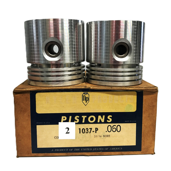 NP Aluminum Alloy Piston 1037-P (.060) [Lot of 2] NOS