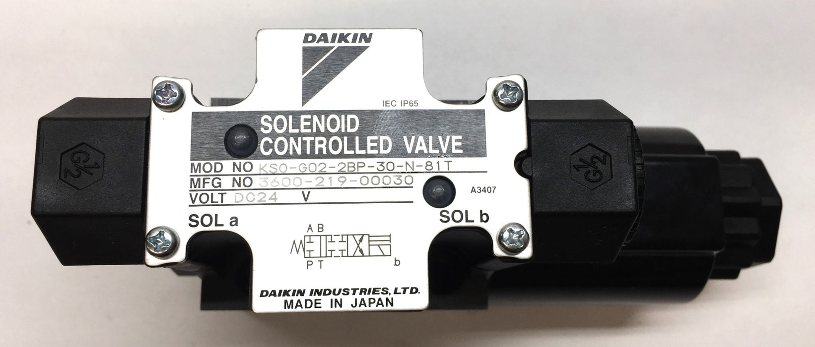 Daikin DC24 Solenoid Control Valve KSO-G02-2BP-30-N-81T (360021900030) NOS