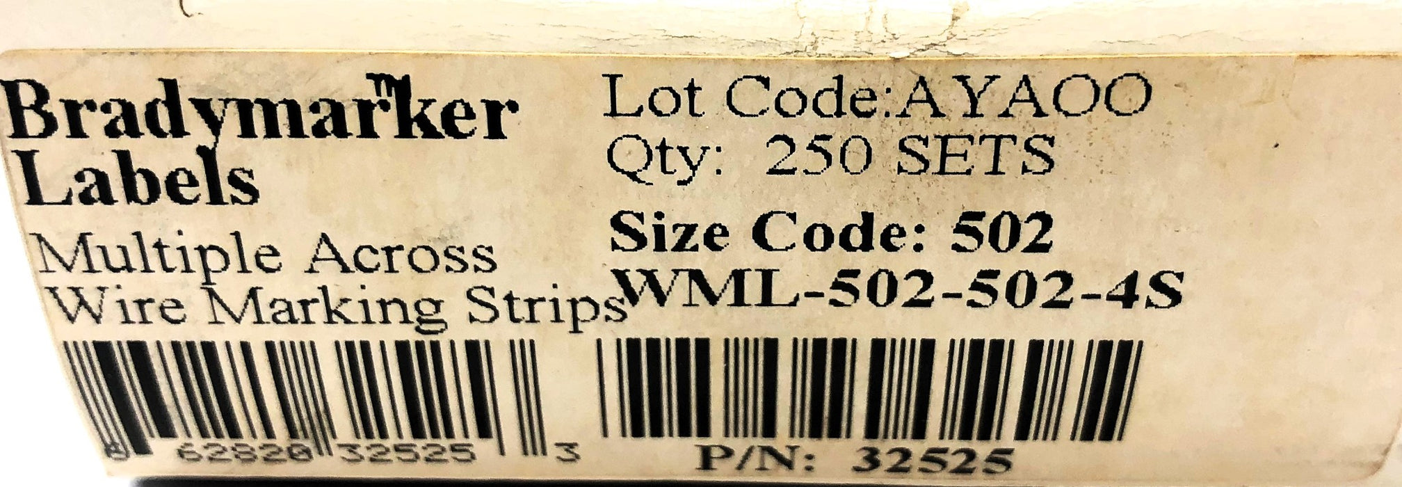 Brady Multiple Across Wire Marking Strips WML-502-502-4S (32525) [Lot of 2] NOS