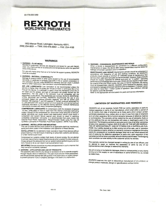 Rexroth L-Bracket PGRP-95-147 NOS