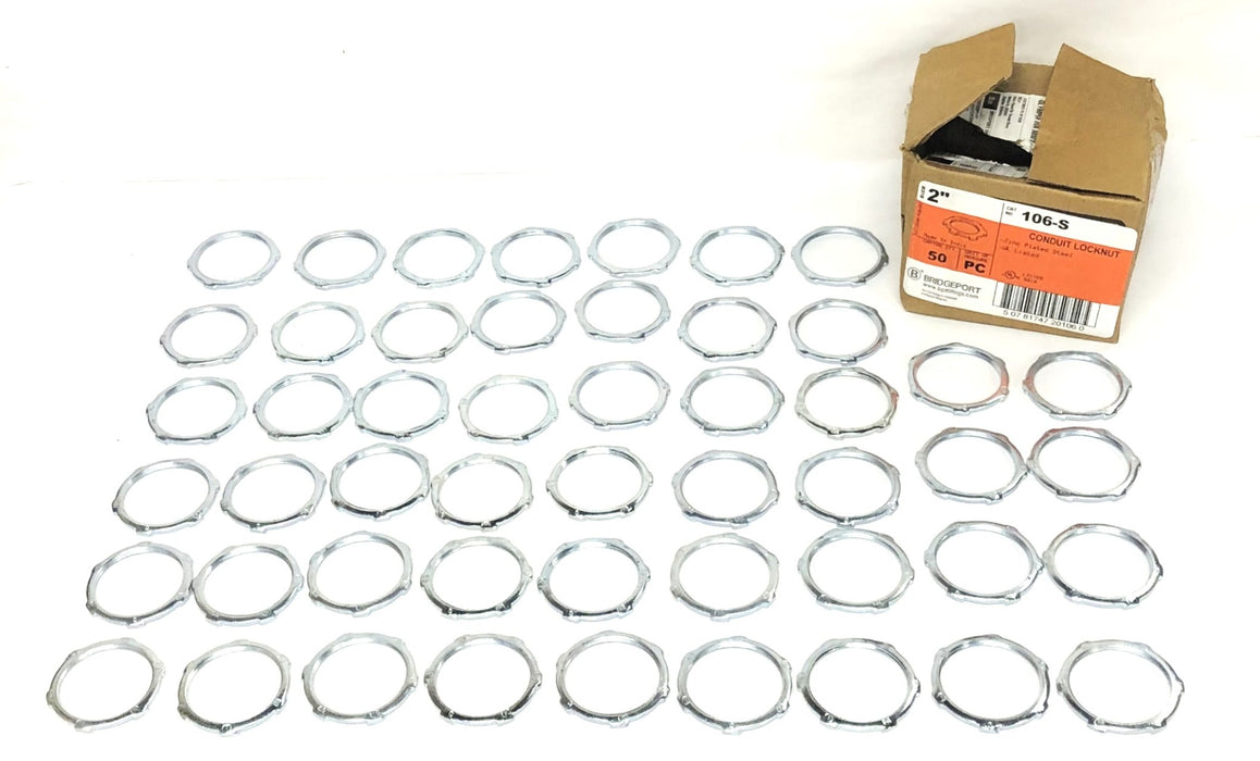 Bridgeport Box Of 50 2 Inch Conduit Locknut 106-S NOS