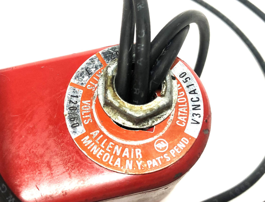 Allenair 150 PSI 0.062 Orifice 7 Watt 120/60 Volt Solenoid Valve V3NCA150 USED