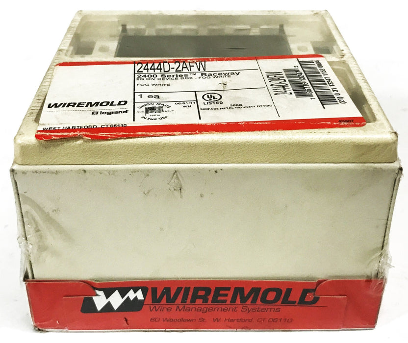 Wiremold 2-Gang Divided Device Box 2444D-2AFW NOS