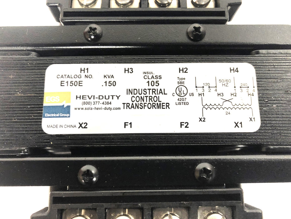 Hevi-Duty 120/240V 50/60Hz Industrial Control Transformer E150E (1207) NOS