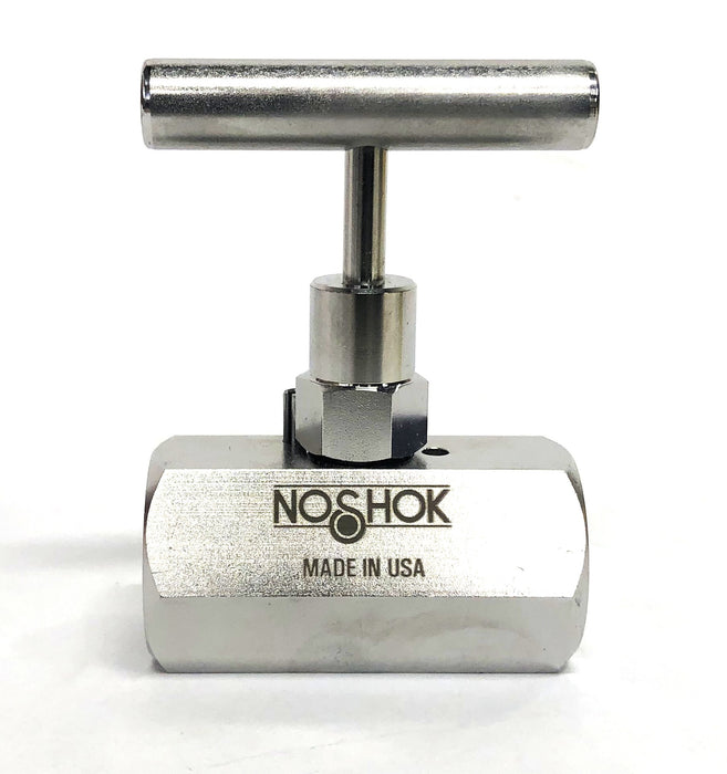 NoShok 1/2 Inch NPT F-F Soft Seat 316SS Needle Valve 504-FFS NOS