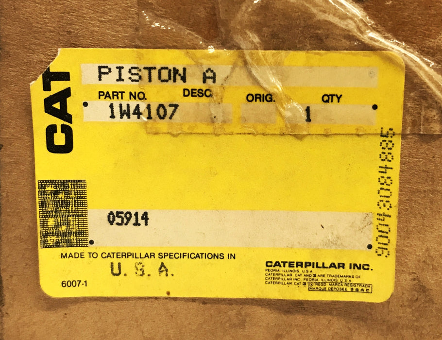 Caterpillar Forklift Piston Assembly 1W4107 NOS