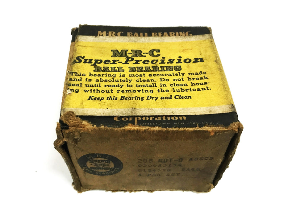 MRC Angular Contact Ball Bearing Triple Set 208RDT-B NOS