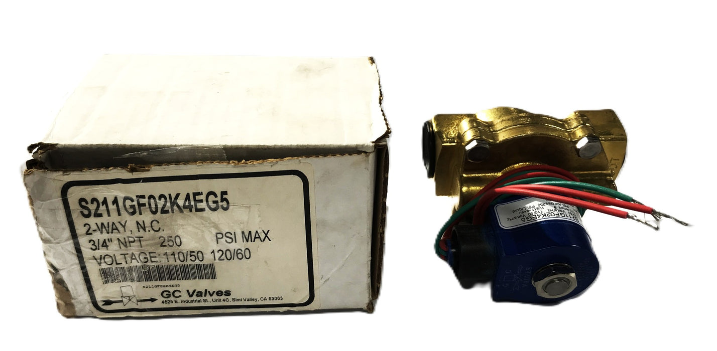 GC Valves 2-Way 3/4 inch Solenoid Valve S211GF02K4EG5 NOS