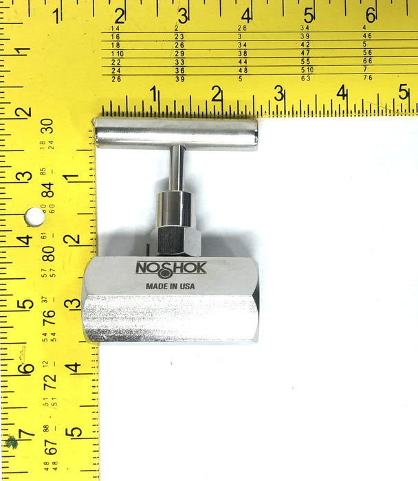 NoShok 1/2 Inch NPT F-F Soft Seat 316SS Needle Valve 504-FFS NOS