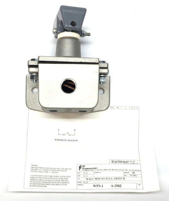 Vee Industries 240V.A.C Control Wall Mount Pull Switch WPS-1 (A-3982) NOS