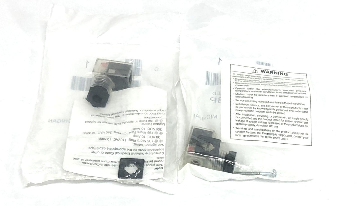 Parker 3 Pin 24VAC LED Solenoid Coil Connector PS294679BP [Lot of 3] NOS